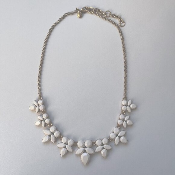 J. Crew White and Gold Chain Statement Necklace - Picture 2 of 5